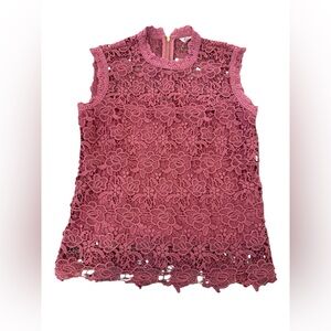 Nanette Lepore Elegant Pink Lace Sleeveless Top